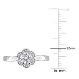 3/5 CT TW Lab Grown Diamond Flower Ring in 14k White Gold