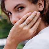 3/5 CT TW Lab Grown Diamond Flower Ring in 14k White Gold