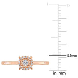 1/10 CT TW Lab Grown Diamond Halo Engagement Ring in 14k Rose Gold