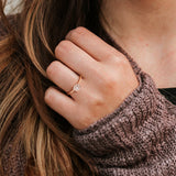 1/10 CT TW Lab Grown Diamond Halo Engagement Ring in 14k Rose Gold