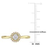 1/6 CT TW Lab Grown Diamond Halo Engagement Ring in 14k Two Tone Gold