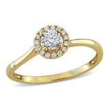 1/6 CT TW Lab Grown Diamond Halo Engagement Ring in 14k Two Tone Gold