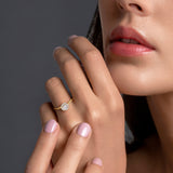 1/6 CT TW Lab Grown Diamond Halo Engagement Ring in 14k Two Tone Gold