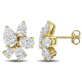 4 1/4 CT TW Lab Grown Diamond Cluster Stud Earrings in 14k Yellow Gold
