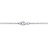 2 CT TW Lab Grown Diamond and Created Blue Sapphire Necklace in 14k White Gold