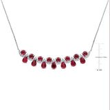 1 2/5 CT TW Lab Grown Diamond and Created Ruby Necklace in 14k White Gold