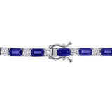 2 1/3 CT TW Lab Grown Diamond and Created Blue Sapphire Bracelet in 18k White Gold