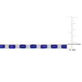 2 1/3 CT TW Lab Grown Diamond and Created Blue Sapphire Bracelet in 18k White Gold