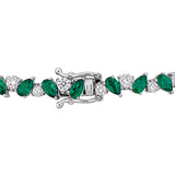 2 7/8 CT TW Lab Grown Diamond and Created Emerald Bracelet in 14k White Gold