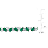 2 7/8 CT TW Lab Grown Diamond and Created Emerald Bracelet in 14k White Gold