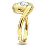 1 CT TW Lab Grown Diamond Swirl Ring in 14k Yellow Gold