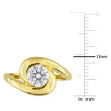 1 CT TW Lab Grown Diamond Swirl Ring in 14k Yellow Gold