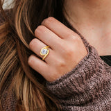 1 CT TW Lab Grown Diamond Swirl Ring in 14k Yellow Gold