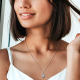 2 1/10 CT TW Multi Shaped Lab Grown Diamond Cluster Pendant Necklace in 14k White Gold