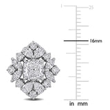 3 4/5 CT TW Multi Shaped Lab Grown Diamond Cluster Stud Earrings in 14k White Gold