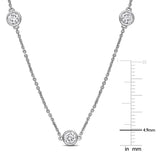 1 4/5 CT TW Lab Grown Diamond Station Necklace in 14k White Gold