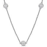 1 4/5 CT TW Lab Grown Diamond Station Necklace in 14k White Gold