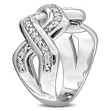 1/4 CT TW Lab Grown Diamond Fashion Crossover Ring in Sterling Silver