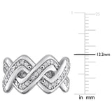 1/4 CT TW Lab Grown Diamond Fashion Crossover Ring in Sterling Silver