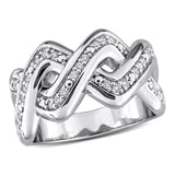 1/4 CT TW Lab Grown Diamond Fashion Crossover Ring in Sterling Silver