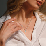 2 CT TW Princess Cut Lab Grown Diamond Pendant Necklace in 14k White Gold