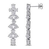 5 3/8 CT TW Multi Shaped Lab Grown Diamond Drop Earrings in 14k White Gold