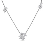 1 1/8 CT TW Lab Grown Diamond Cluster Station Necklace in 14k White Gold