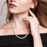 7 CT TW Lab Grown Diamond Tennis Necklace in Sterling Silver