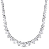 15 4/5 CT TW Lab Grown Diamond Graduated Tennis Necklace in 14k White Gold