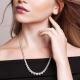 15 4/5 CT TW Lab Grown Diamond Graduated Tennis Necklace in 14k White Gold