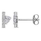 3/8 CT TW Multi Shaped Lab Grown Diamond Stud Earrings in 14k White Gold