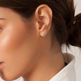 3/8 CT TW Multi Shaped Lab Grown Diamond Stud Earrings in 14k White Gold
