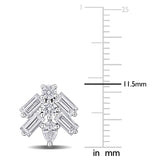 1 5/8 CT TW Multi Shaped Lab Grown Diamond Cluster Stud Earrings in 14k White Gold