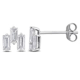 4/5 CT TW Multi Shaped Lab Grown Diamond Cluster Stud Earrings in 14k White Gold