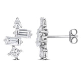 2 1/3 CT TW Multi Shaped Lab Grown Diamond Drop Stud Earrings in 14k White Gold