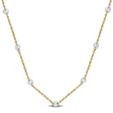 3/4 CT TW Lab Grown Diamond Station Necklace in 14k Yellow Gold