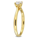 1/2 CT TW Lab Grown Diamond Solitaire Engagement Ring in Yellow Plated Sterling Silver