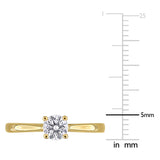 1/2 CT TW Lab Grown Diamond Solitaire Engagement Ring in Yellow Plated Sterling Silver