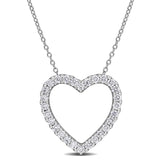 1 CT TW Lab Grown Diamond Heart Pendant Necklace in Sterling Silver