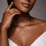 1 CT TW Lab Grown Diamond Heart Pendant Necklace in Sterling Silver