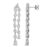 5 1/3 CT TW Lab Grown Diamond Double Drop Earrings in 14k White Gold