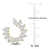 1 7/8 CT TW Lab Grown Diamond Open Circle C Shape Stud Earrings in 14 Yellow Gold