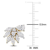 1 1/2 CT TW Multi Shaped Lab Grown Diamond Floral Stud Earrings in 14k Yellow Gold