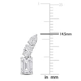 2 CT TW Multi Shaped Lab Grown Diamond Curved Drop Stud Earrings in 14k White Gold