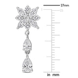 2 1/3 CT TW Multi Shaped Lab Grown Diamond Floral Stud Earrings in 14k White Gold