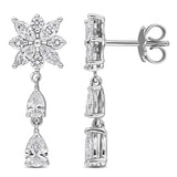 2 1/3 CT TW Multi Shaped Lab Grown Diamond Floral Stud Earrings in 14k White Gold