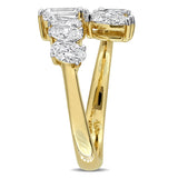 1 7/8 CT TW Multi Shaped Lab Grown Diamond Wrap Ring in 14k Two-Tone Gold