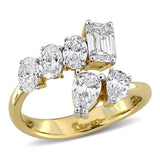 1 7/8 CT TW Multi Shaped Lab Grown Diamond Wrap Ring in 14k Two-Tone Gold