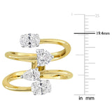 1 4/5 CT TW Multi Shaped Lab Grown Diamond Ring in 14k White and Yellow Gold