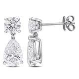 4 1/2 CT TW Multi Shaped Lab Grown Diamond Drop Earrings in 14k White Gold